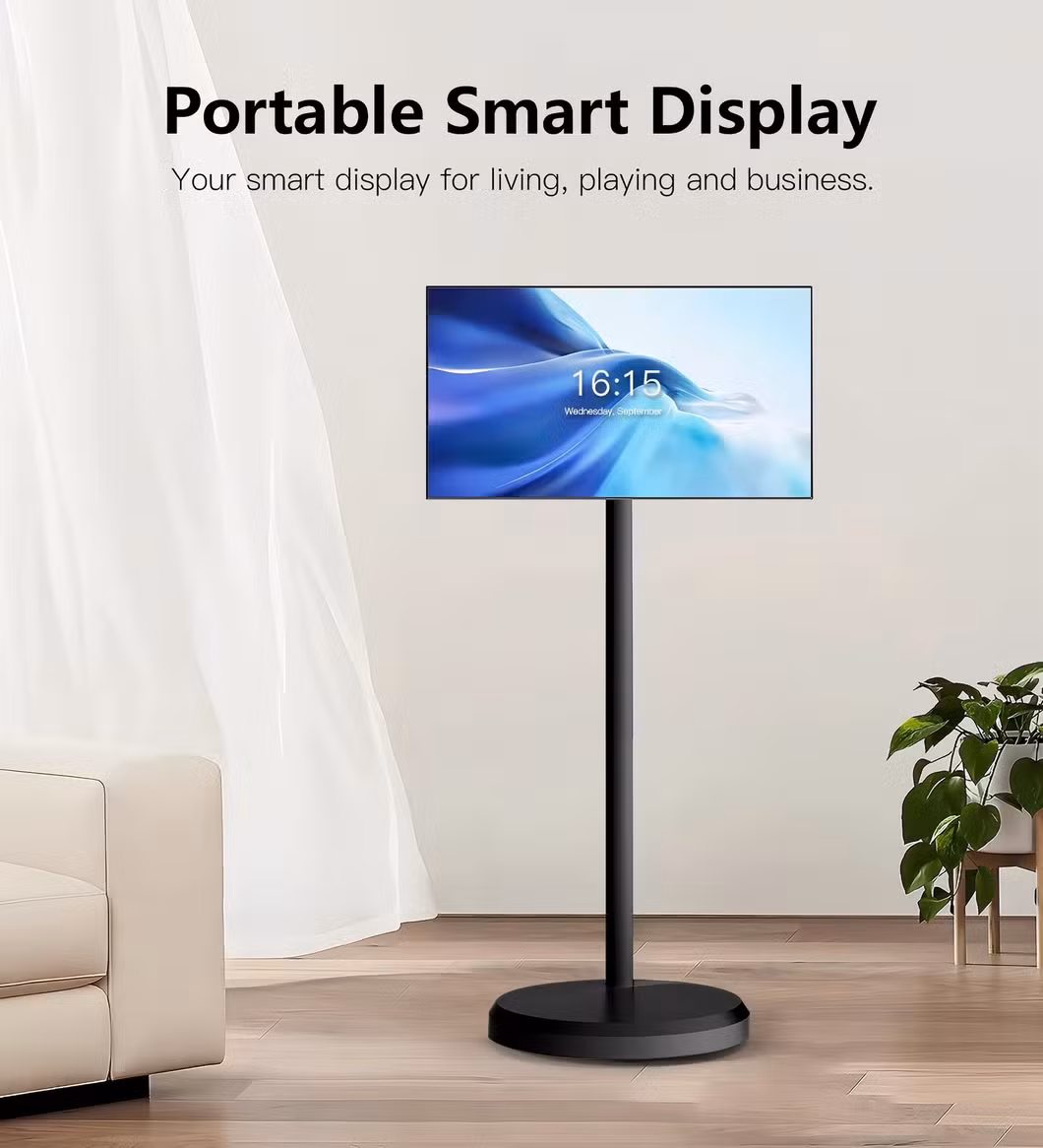 New 27 Inch Smart Home TV 64GB ROM Wi-Fi Portable TV CE Certified White Android 12 TV System Smart TV