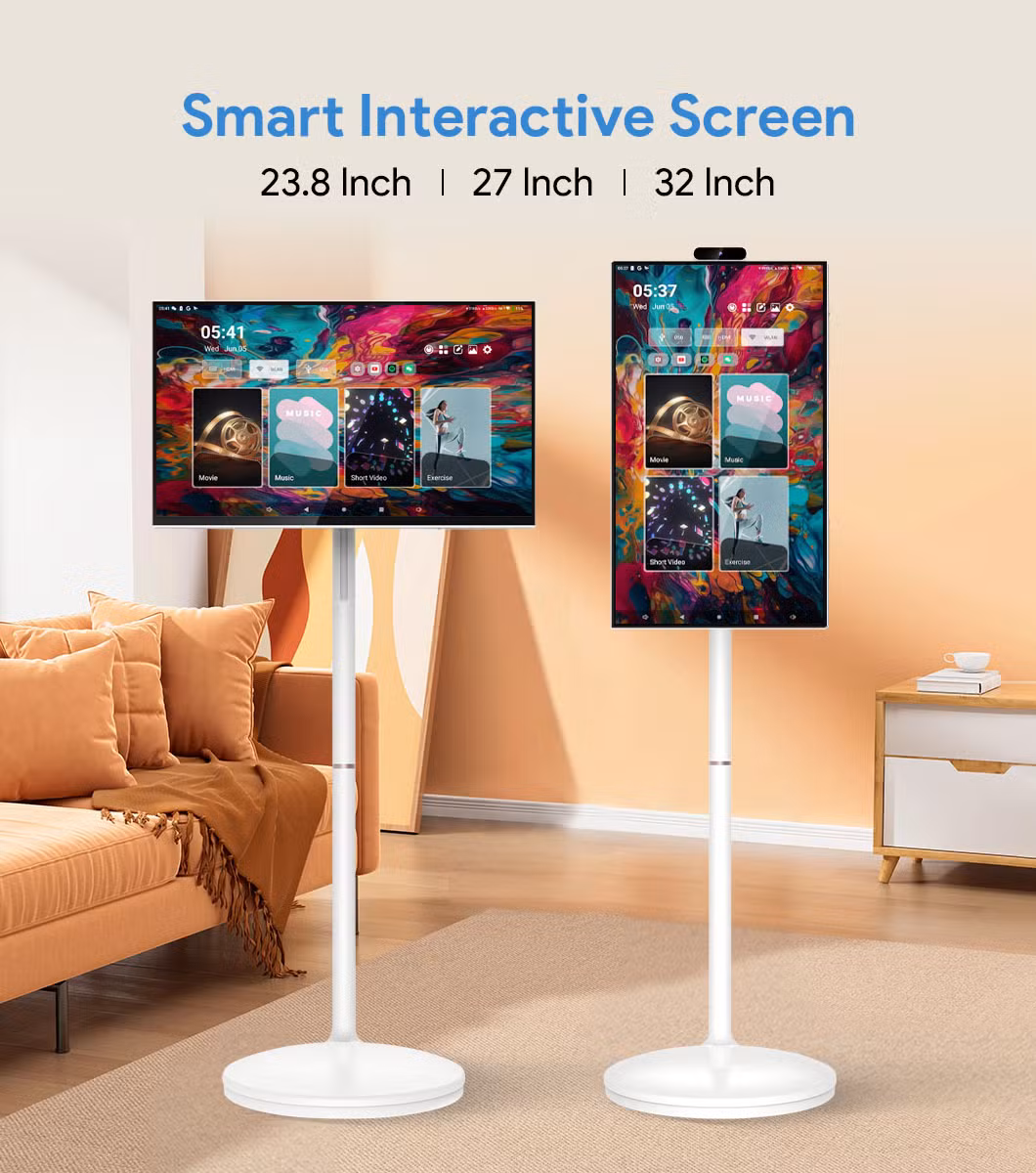 23.8 -32 Inch Mobile TV Rechargeable Portable Touch Screen TV