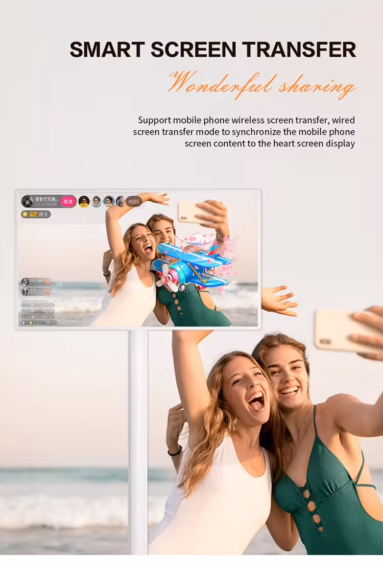 Touchscreen TV Stand with Movable Kiosk and Smart Screen Features