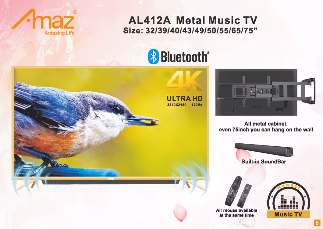 China Top Sell OEM 65-Inch 4K Smart Flat Smart TV