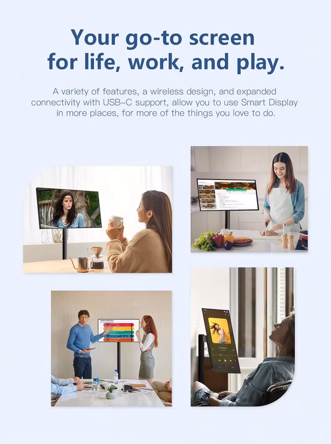 New 27 Inch Smart Home TV 64GB ROM Wi-Fi Portable TV CE Certified White Android 12 TV System Smart TV