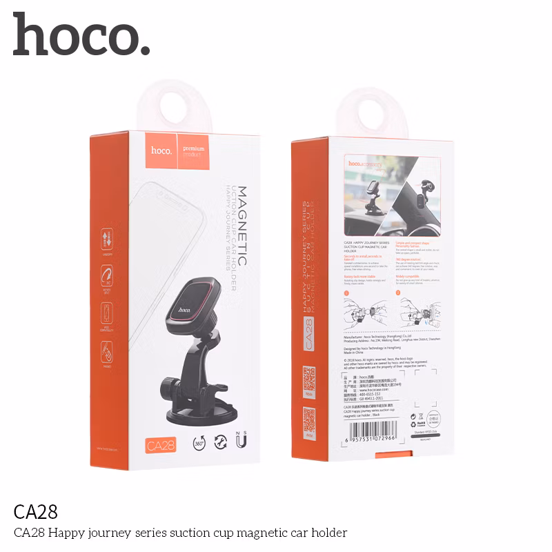 Hoco Ca28 Happy Journey Series Suction Cup Magnetic Car Mount Stand for iPhone Samsung