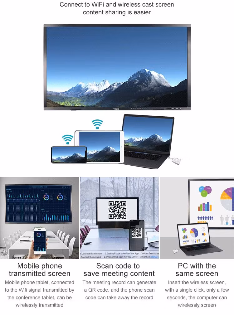 75inch Smart Board Touch Screen Monitor Interactive TV for New Generation School Equipment