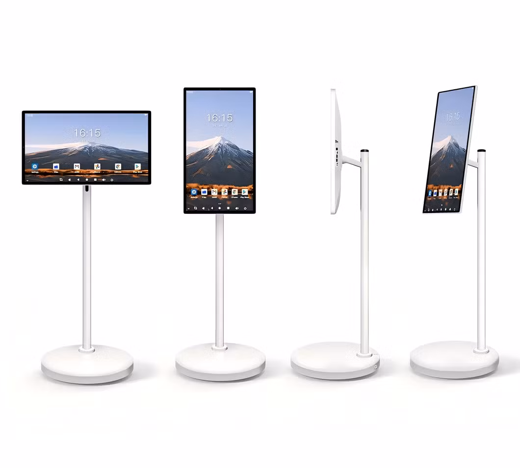 Android Tablet Portable Television in Cell Touch 32 Inch LCD Screen Movable Wireless Rollable Stand Smart TV with 5hr Battery