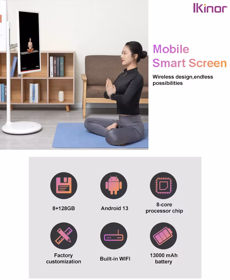 Smart Rotate Touch Screen 27 Inch Touch Display IPS Movable Android System Portable TV