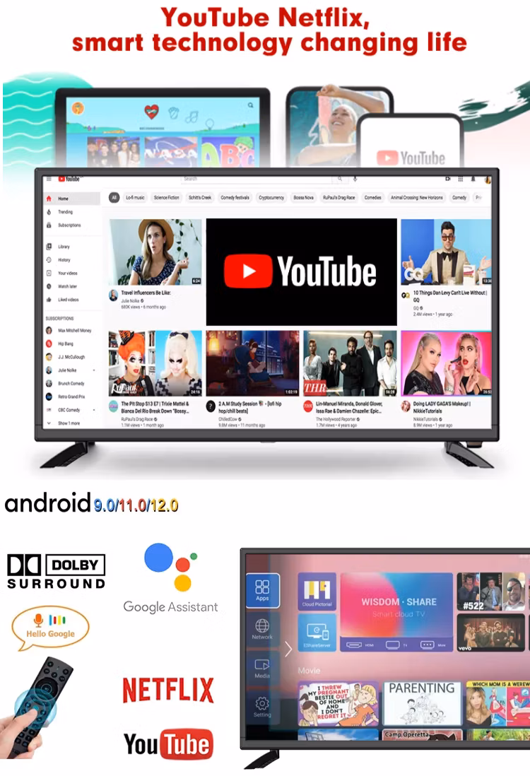 Factory Best Price 55 65 75 85 100 110 Inch Television 4K UHD Smart LCD LED TV Flat Screen