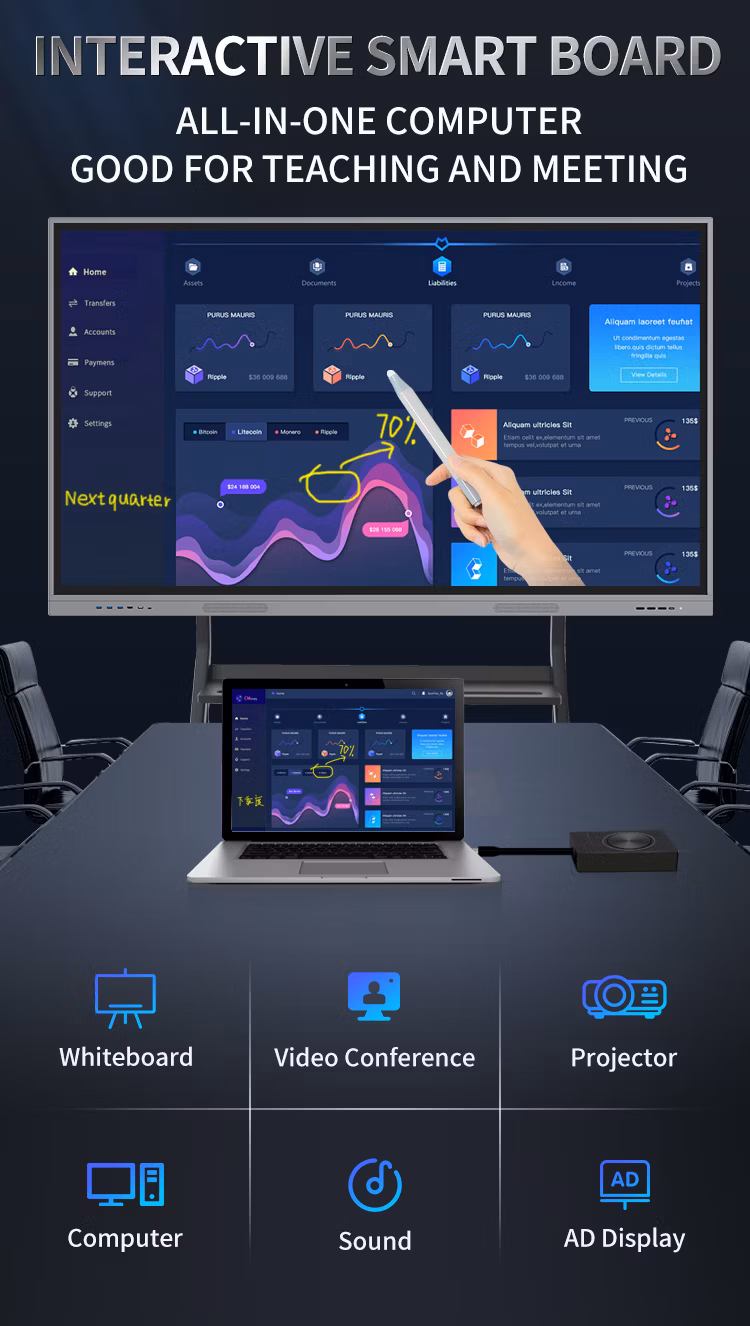 All-in-One Smart Touch Screen PC TV for Classrooms
