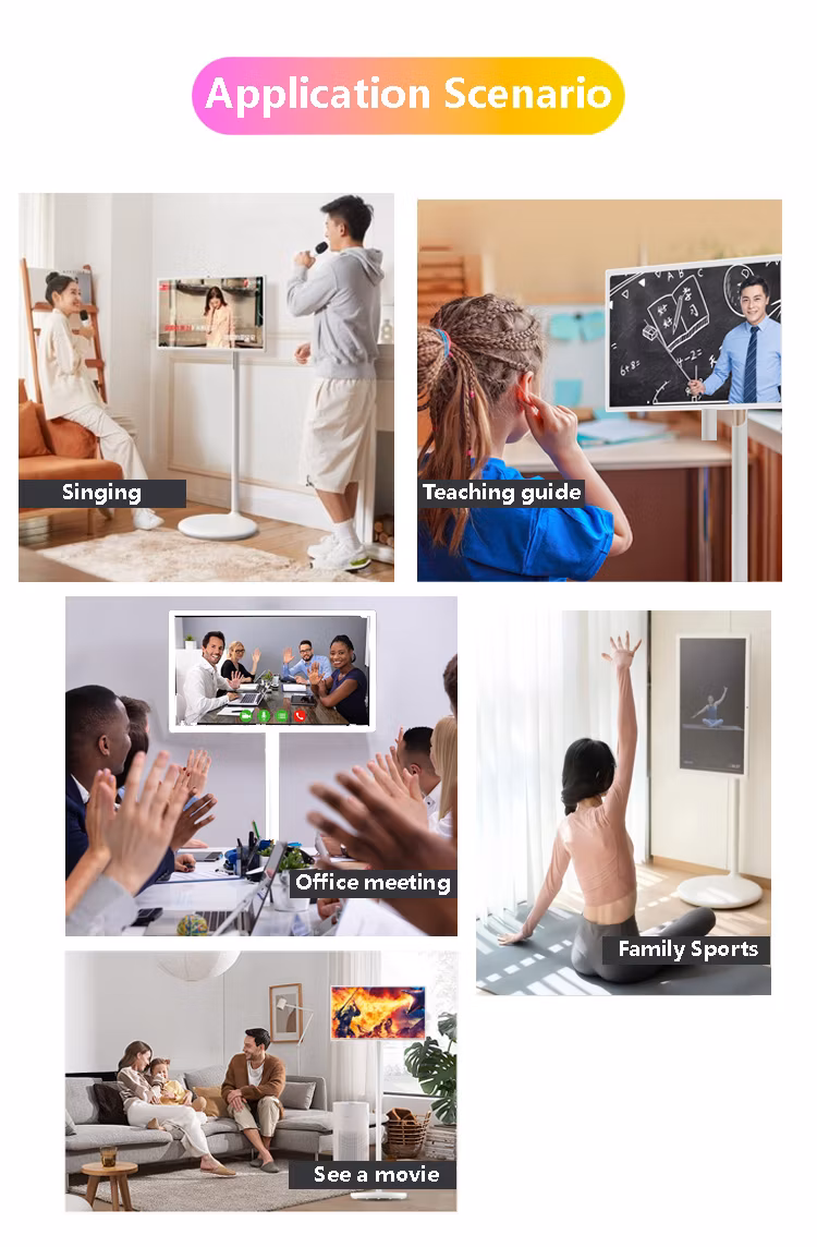 Smart Rotate Touch Screen 27 Inch Touch Display IPS Movable Android System Portable TV
