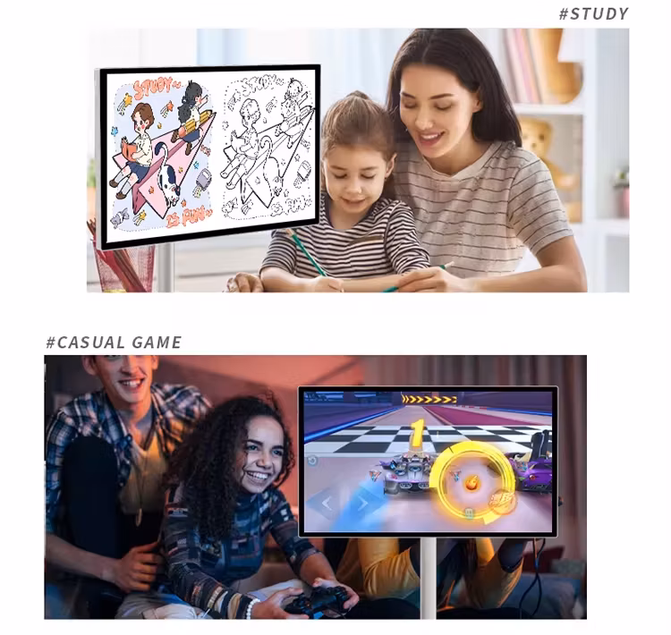 Touchscreen TV Stand with Movable Kiosk and Smart Screen Features