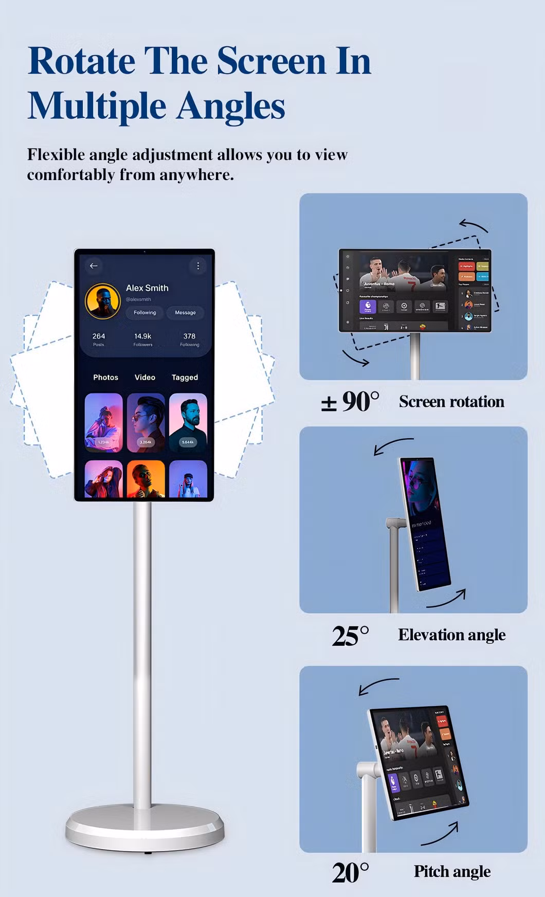 27 Inch Portable Android Smart Touch Screen TV Battery-Powered LCD Display Indoor Studying TV