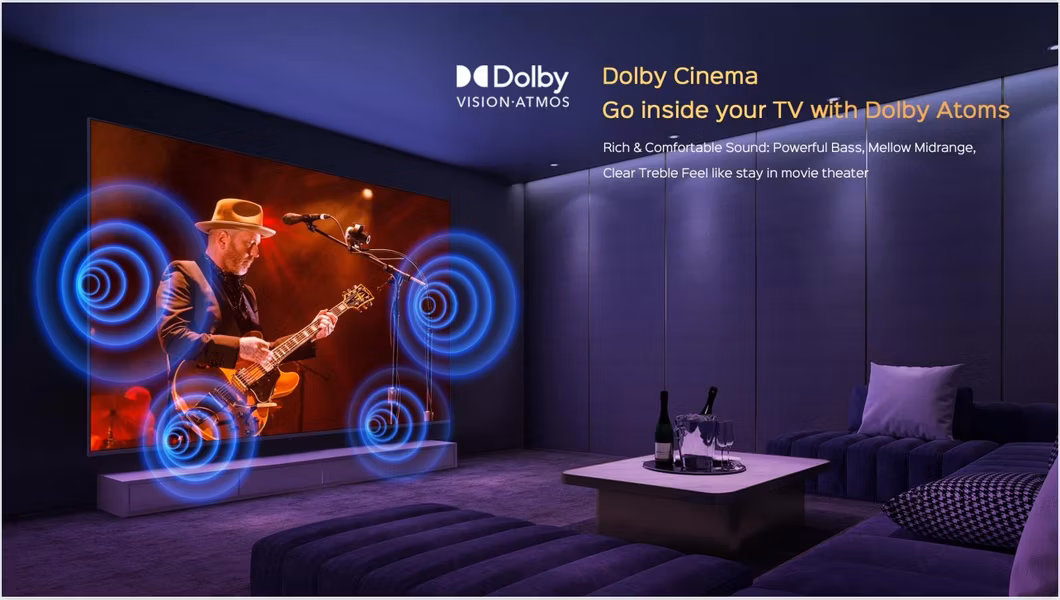 Top Selling Android/Google/Yandex/Webos System of 55 Inch Frameless Smart TV