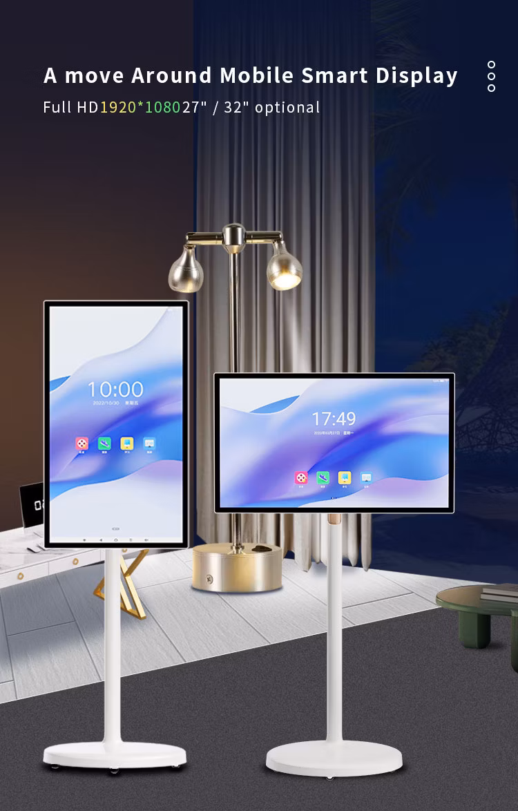 27, 32 Inch Stand by Me Smart Television in Cell Touch Monitor LCD Screen 2K Panel Rotating TV with Android 12