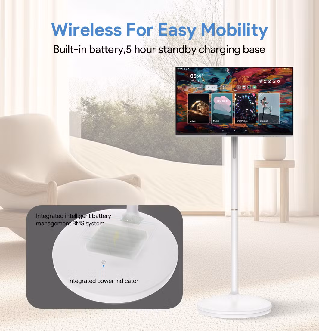 23.8 -32 Inch Mobile TV Rechargeable Portable Touch Screen TV
