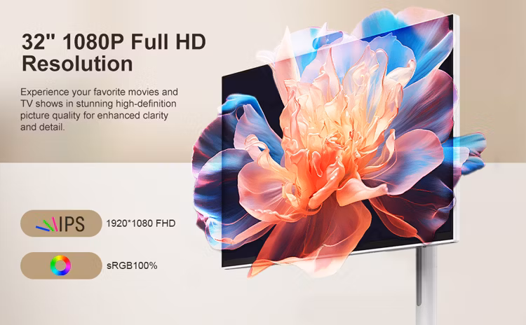 Portable TV Battery Powered 32 Inch Smart TV Ultra HD LCD Small Screen WiFi Inteligentes Television
