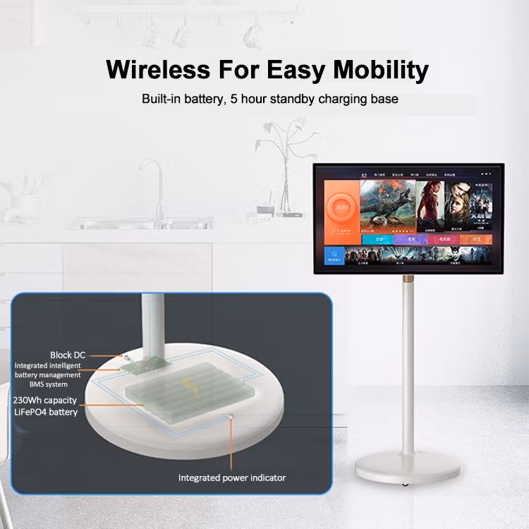 27, 32 Inch Stand by Me Smart Television in Cell Touch Monitor LCD Screen 2K Panel Rotating TV with Android 12