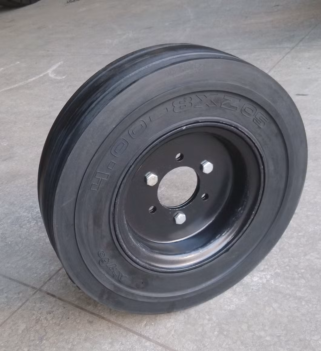 Anygo Brand 4.00-8 Xz05 Solid Tyres, Pneumatic Solid Tyre, Solid Resilient Wheels for Forklift and Material Handling Equipment