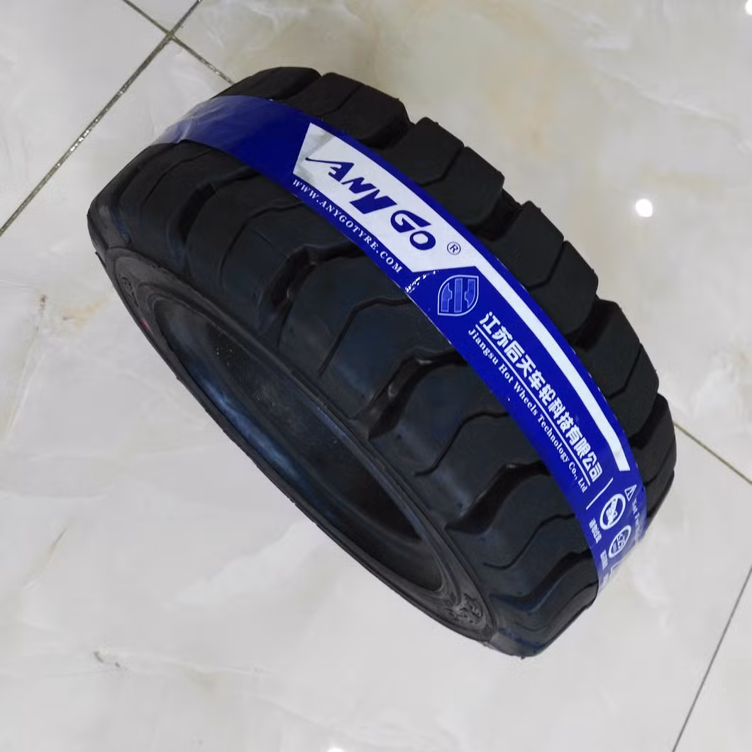 Anygo Brand 16X6-8 Xz18 Solid Tyres, Pneumatic Solid Tyre, Solid Resilient Wheels for Forklift and Material Handling Equipment