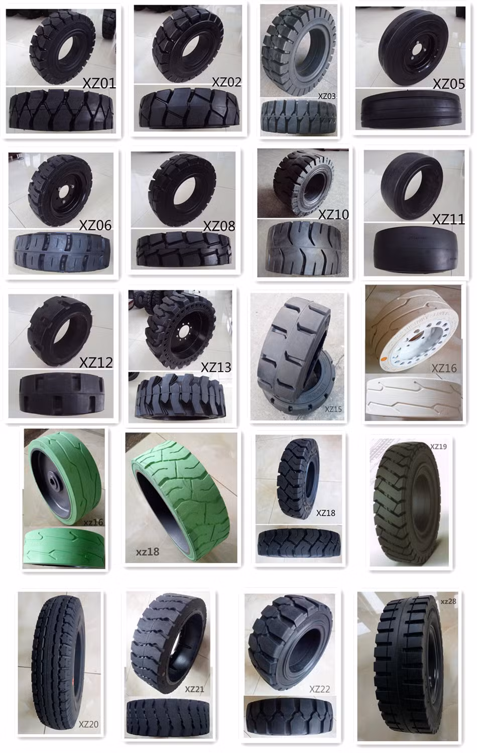 Anygo Brand 4.00-8 Xz05 Solid Tyres, Pneumatic Solid Tyre, Solid Resilient Wheels for Forklift and Material Handling Equipment