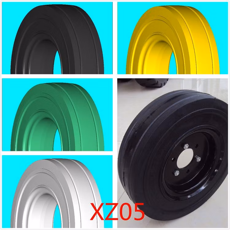 Anygo Brand 4.00-8 Xz05 Solid Tyres, Pneumatic Solid Tyre, Solid Resilient Wheels for Forklift and Material Handling Equipment