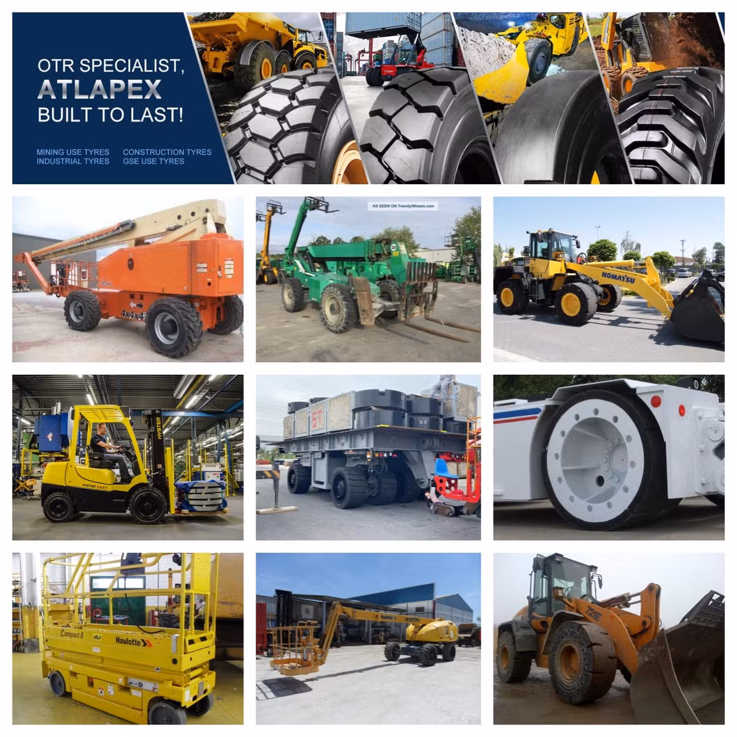 Material Handling Resilient Solid Tires 9.00-20 10.00-20 11.00-20 12.00-20 Elastic Tyres for Forklift Heavy Trucks Trailers