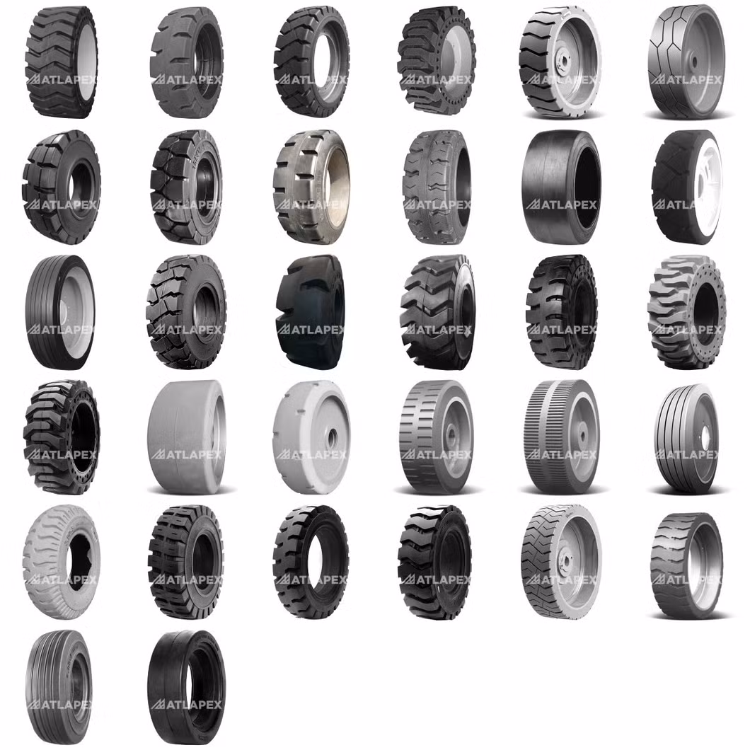 Material Handling Resilient Solid Tires 9.00-20 10.00-20 11.00-20 12.00-20 Elastic Tyres for Forklift Heavy Trucks Trailers