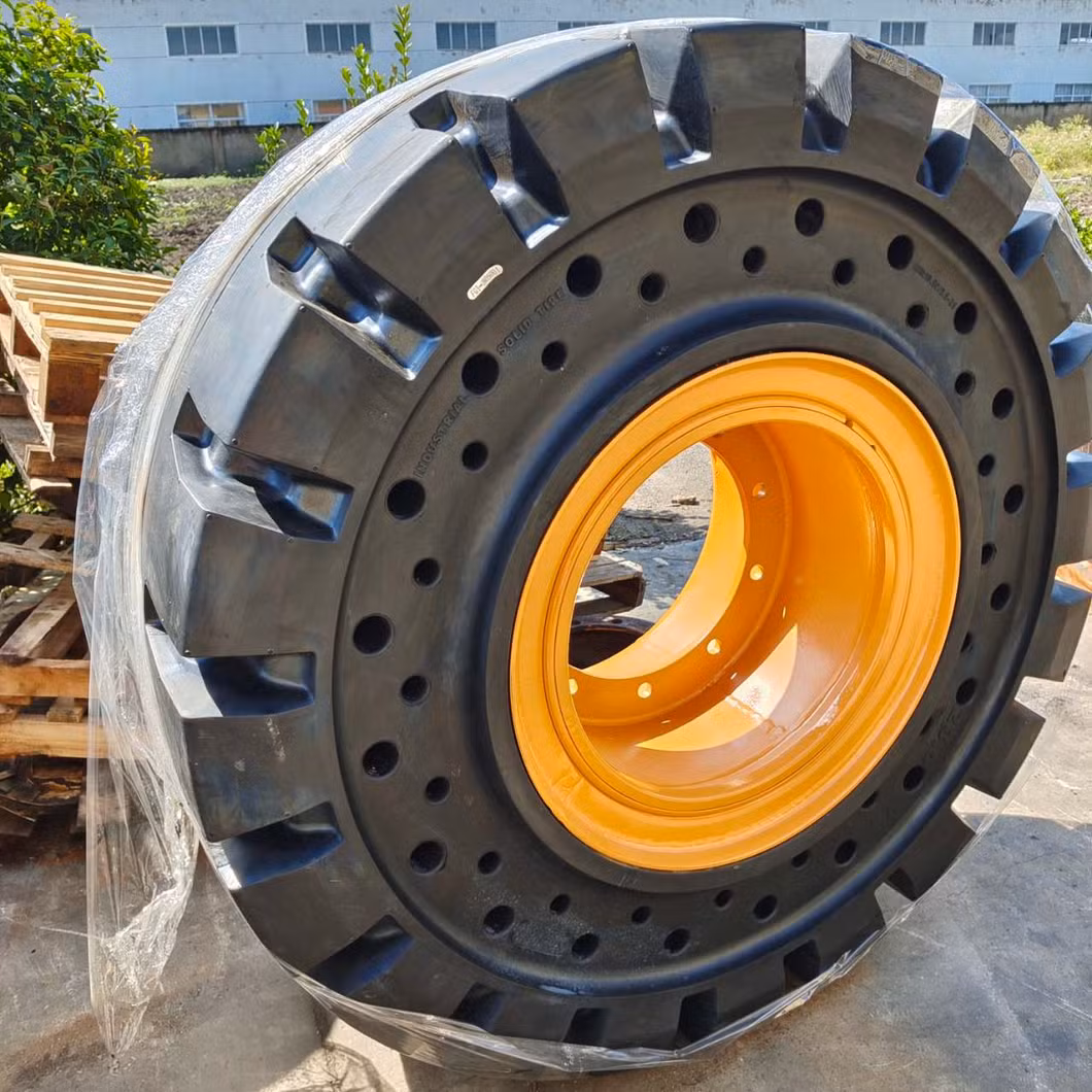 Good Chunking and Puncture Resistance Solid Wheel Loader Tires with Rims Solid Tyres for Liugong Hyundai 18.00-25 17.5-25 20.5-25 23.5-25 26.5-25 29.5-25