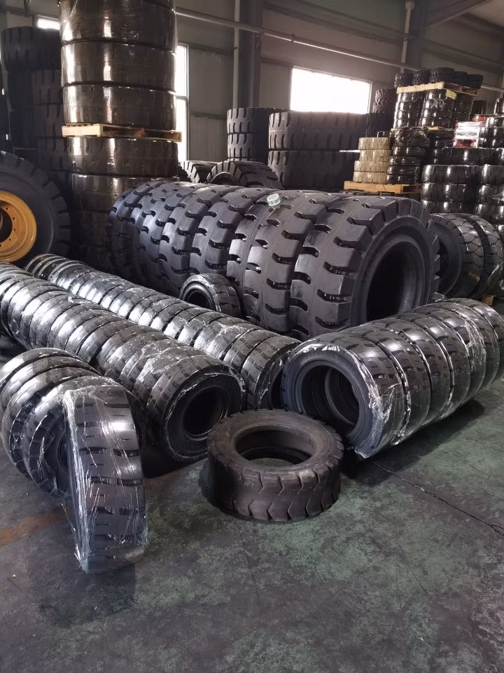 Solid Tire Cushion Tyre for Forklift Trailer Aerial Lift Platform Milling Machine Skid Steer Loader 4.00-8 5.00-8 6.00-9;