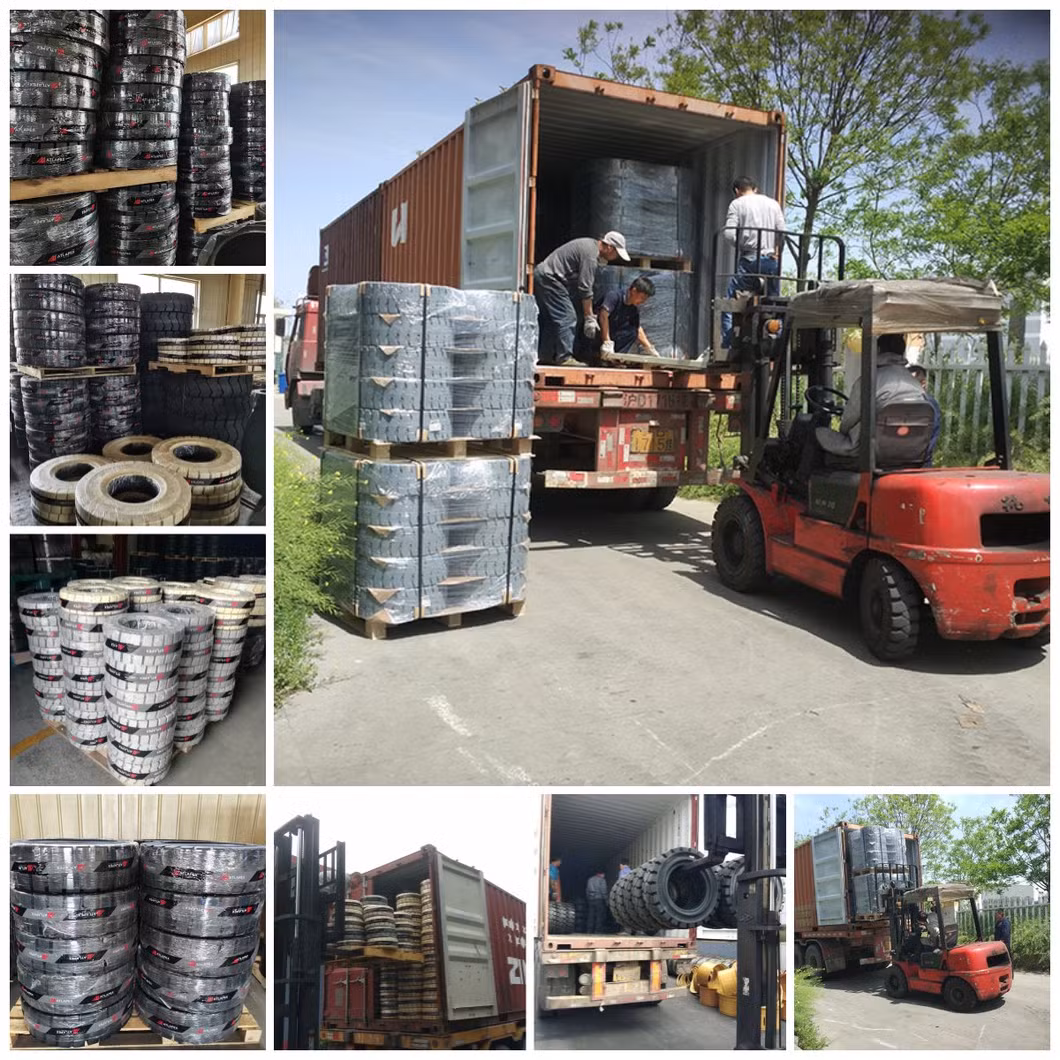 Material Handling Resilient Solid Tires 9.00-20 10.00-20 11.00-20 12.00-20 Elastic Tyres for Forklift Heavy Trucks Trailers