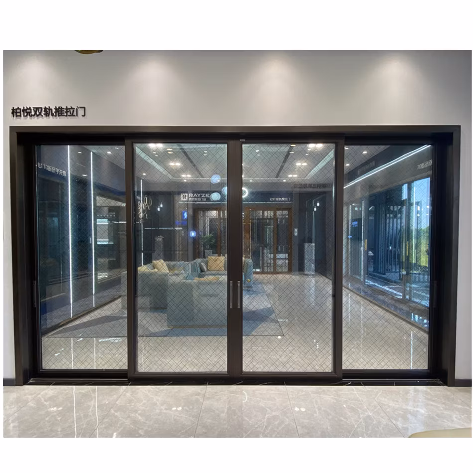 Water Proof Patio Sliding Door House Sliding Aluminum Door Sliding Doors Partition Doors Aluminum Alloy Slim Frame Modern Hotel Curma Building Material Doors