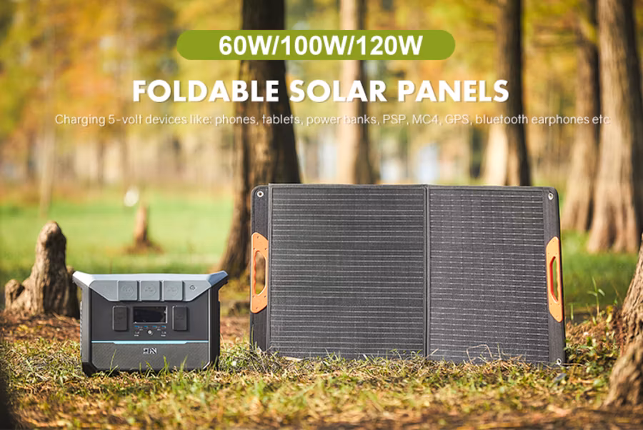 Waterproof ETFE Portable Foldable Solar Panel Kit 100W 120W Charger for Outdoor Camping