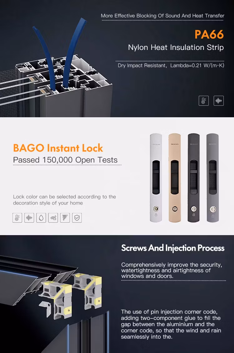 Glazing Windows System and Aluminum Window Fence System Mosquito Mesh Screen Thermal Insulation for Windows