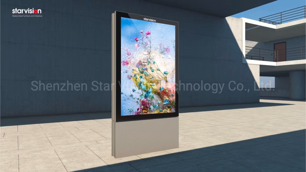 Pole Standing LED Backlit Digital Scrolling Mupi Outdoor Roadside Advertising Frame