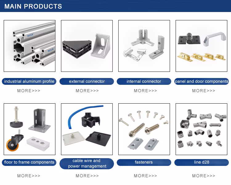 China Supplier OEM ODM 40X40mm T Slotted Anodized Extruded Industrial Aluminum Extrusion for Machine/Frame/Workbench/Robot/Conveyor 4040 4080 4590 50100