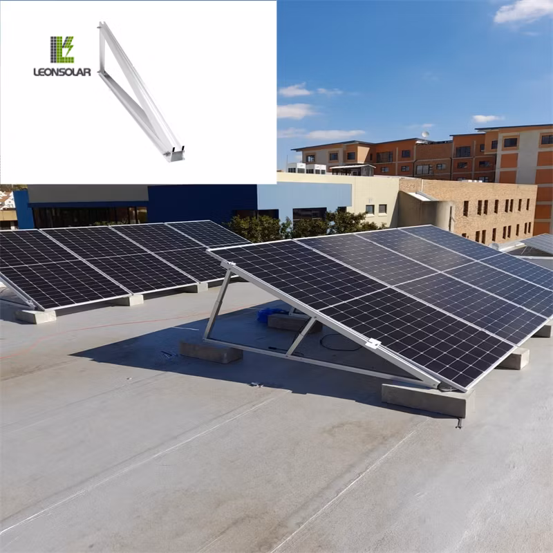 Sistema de energía solar Panel solar soporte de aluminio para techo plano kit de montaje de trípode con lastre para ángulo de inclinación
