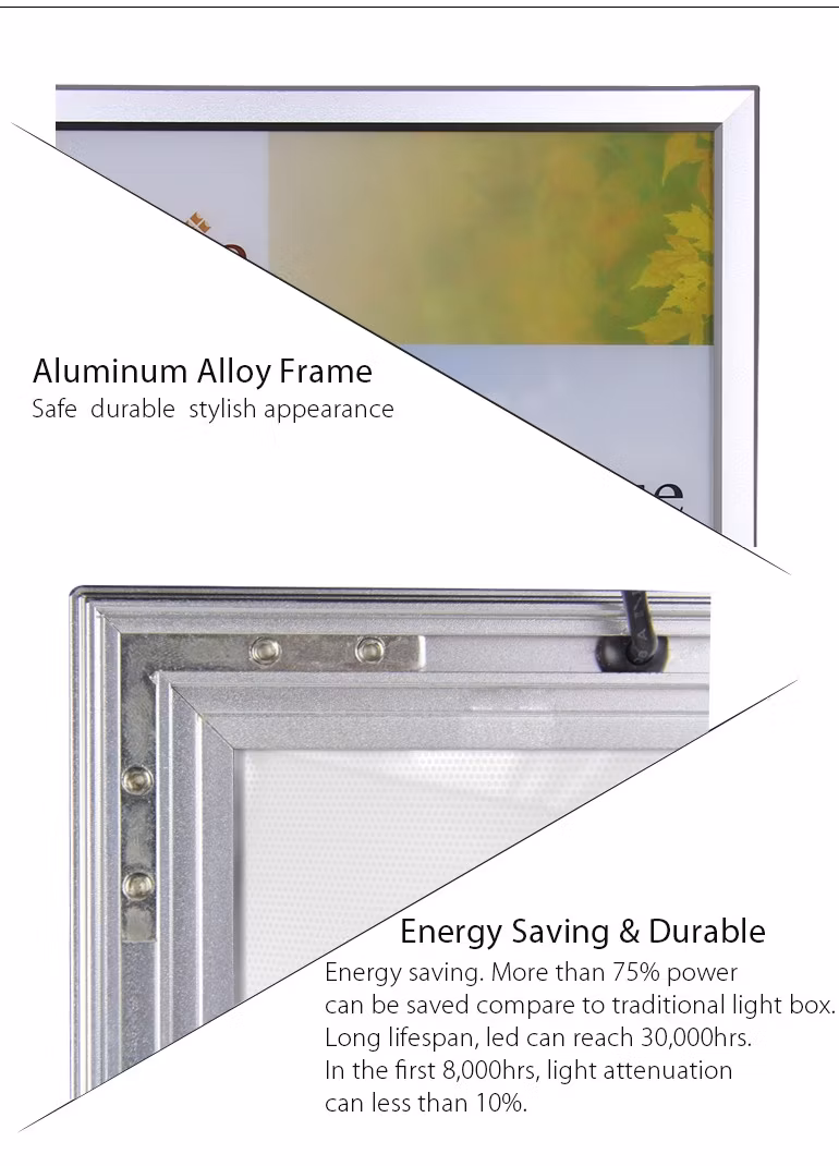A4, A3, A2, A1, A0 Restaurant Advertising Snap Frame Light Box Wall Mount LED Menu Board