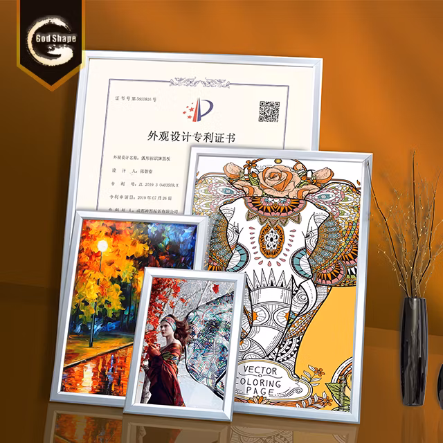 High Quality Factory Shiney Silver Snap Poster Frame Clip on Frame Picture Photo Frame with Customized Size