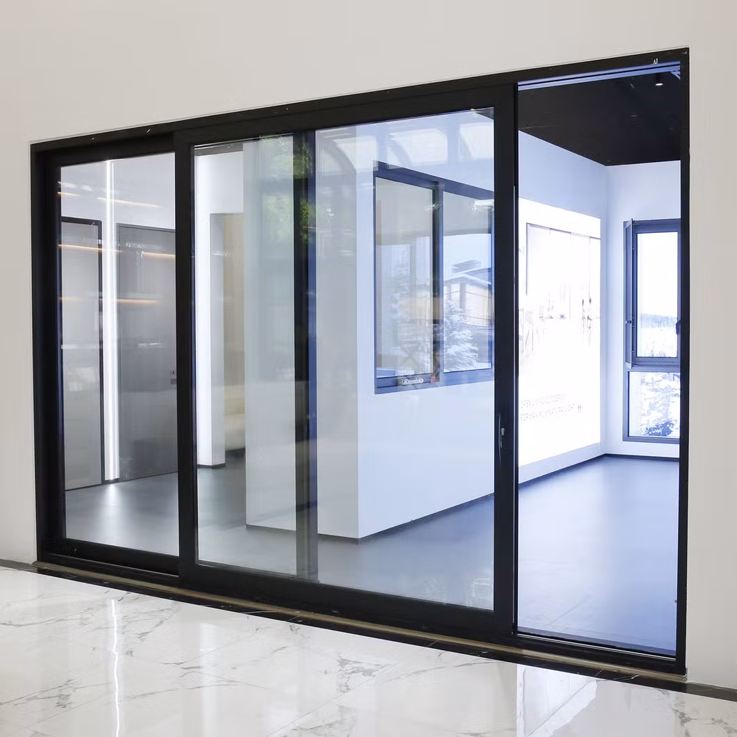 Sixinalu Wholesale Thermal Break Aluminum Profile Interior French Doors Sliding Living Room Kitchen Balcony Dual-Glazed Tempered Glass Sliding Door