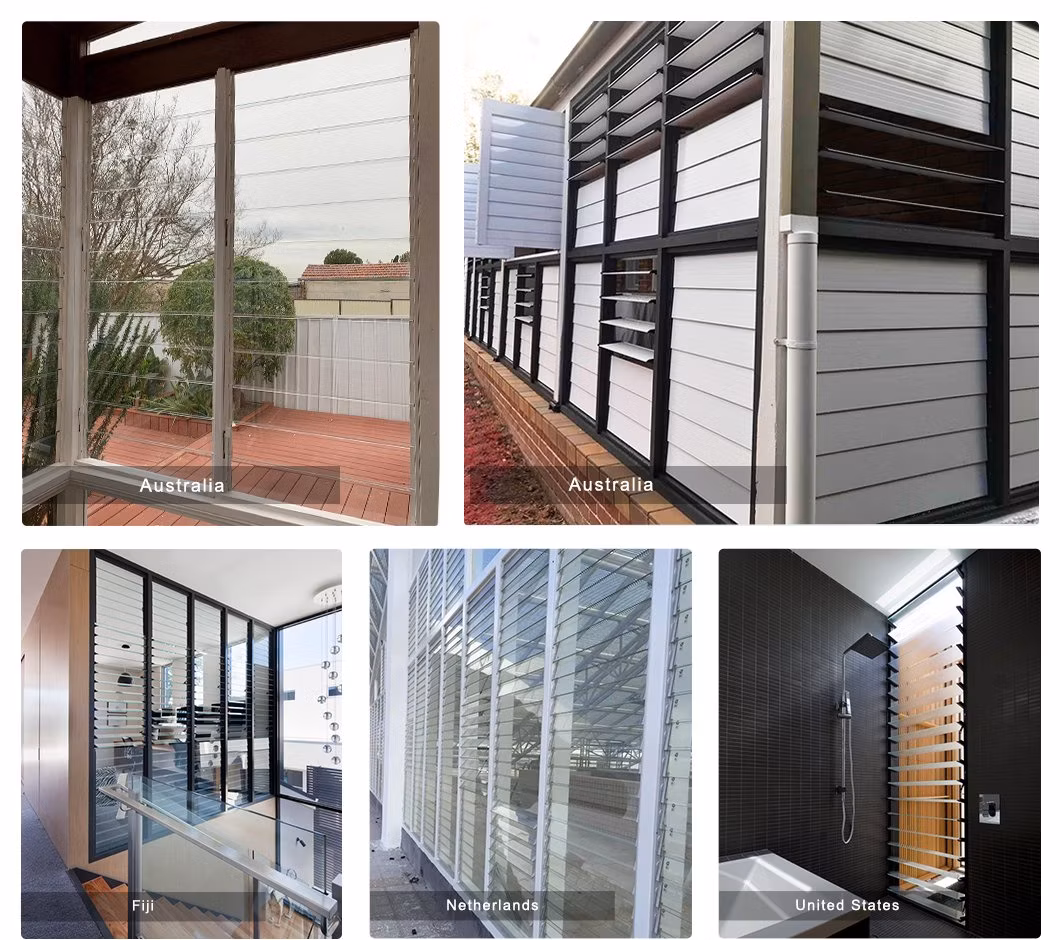 Aluno Easily Assemble Interior Powder Coated 12 Shades Aluminum Louver Profiles Louver Window Blinds Frame