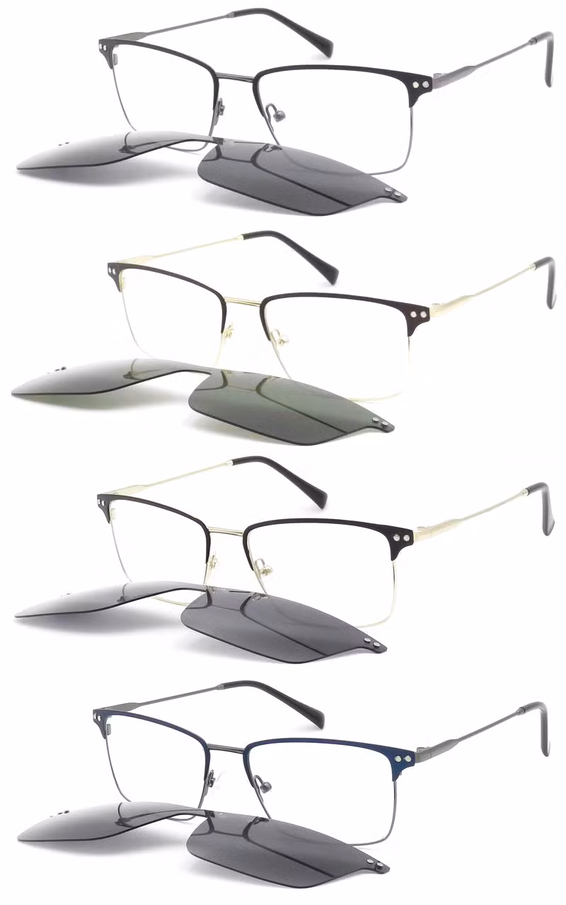 Metal Eyewear Clip on Magnetic Polarized Sunglasses
