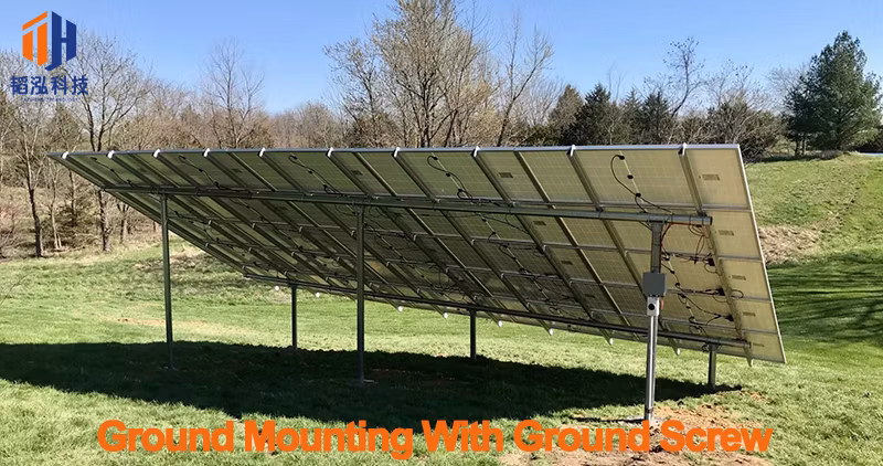 Customized Aluminum Solar Panel Ground Mounting Structure Frames Brackets with Ground Screw