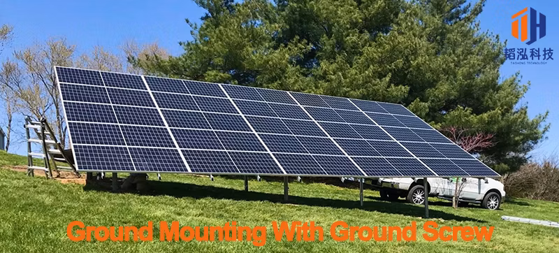 Customized Aluminum Solar Panel Ground Mounting Structure Frames Brackets with Ground Screw