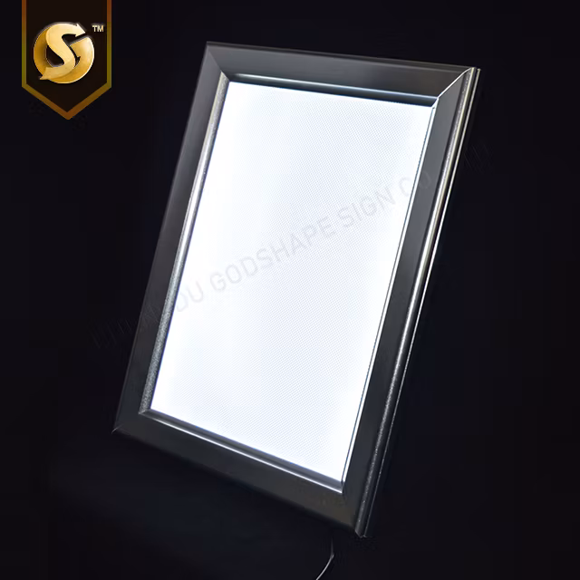 A3 Aluminum Profile Aluminum Extrusion Shiny Silver Super Slim Snap Frame LED Clip on Frame Board Edge-Lit Slim Light Box