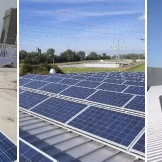 Struttura Energetica Industriale in Alluminio con Telaio Triangolare Regolabile per 100kw