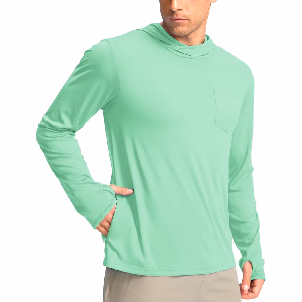 Men′s Sun Protection Upf 50+ Shirts Long Sleeve Running Workout Athletic Gym Shirt UV Swim Fish Rash Guard Hiking