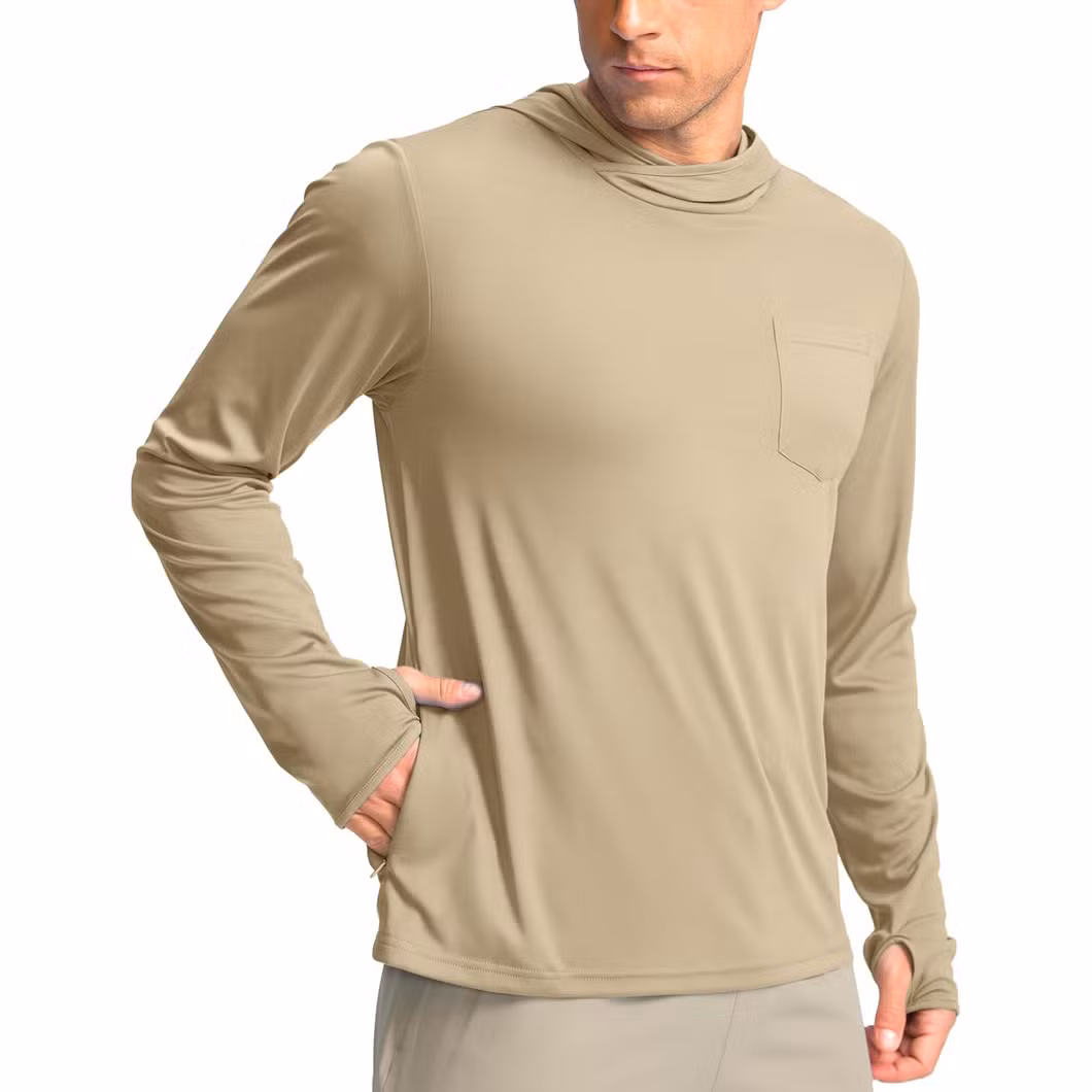 Men′s Sun Protection Upf 50+ Shirts Long Sleeve Running Workout Athletic Gym Shirt UV Swim Fish Rash Guard Hiking