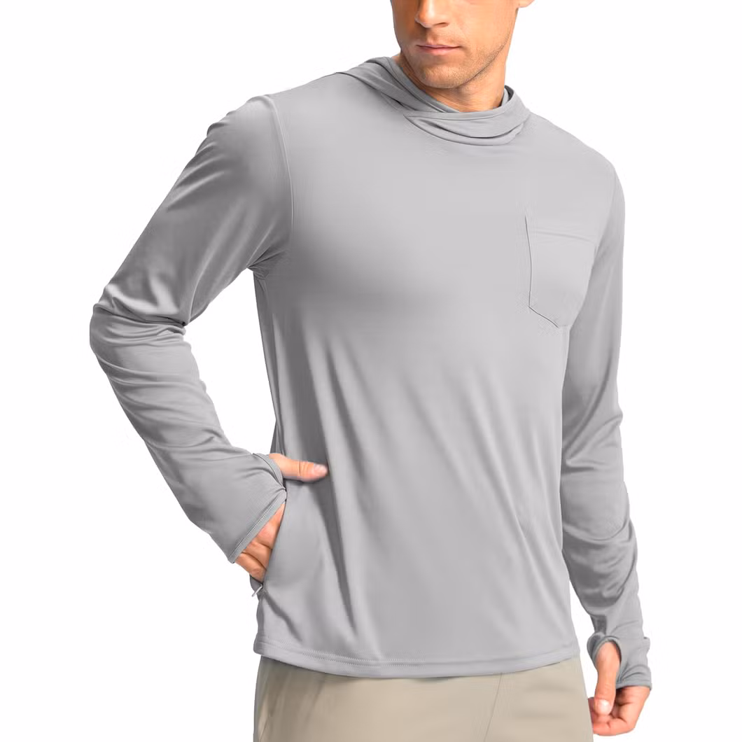Men′s Sun Protection Upf 50+ Shirts Long Sleeve Running Workout Athletic Gym Shirt UV Swim Fish Rash Guard Hiking