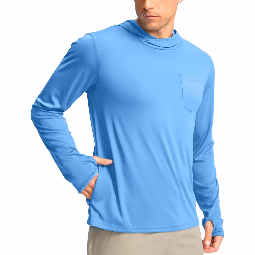 Men′s Sun Protection Upf 50+ Shirts Long Sleeve Running Workout Athletic Gym Shirt UV Swim Fish Rash Guard Hiking