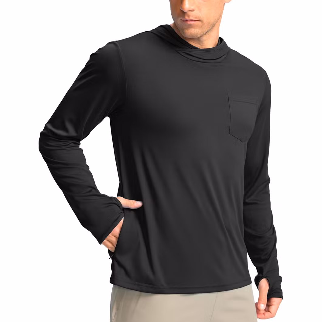 Men′s Sun Protection Upf 50+ Shirts Long Sleeve Running Workout Athletic Gym Shirt UV Swim Fish Rash Guard Hiking