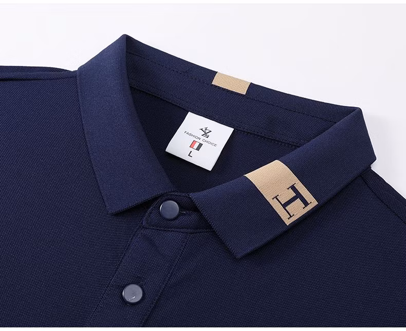 Fashion Business Men′s and Women′s Polyester Lapel Long Sleeve Polo Shirt