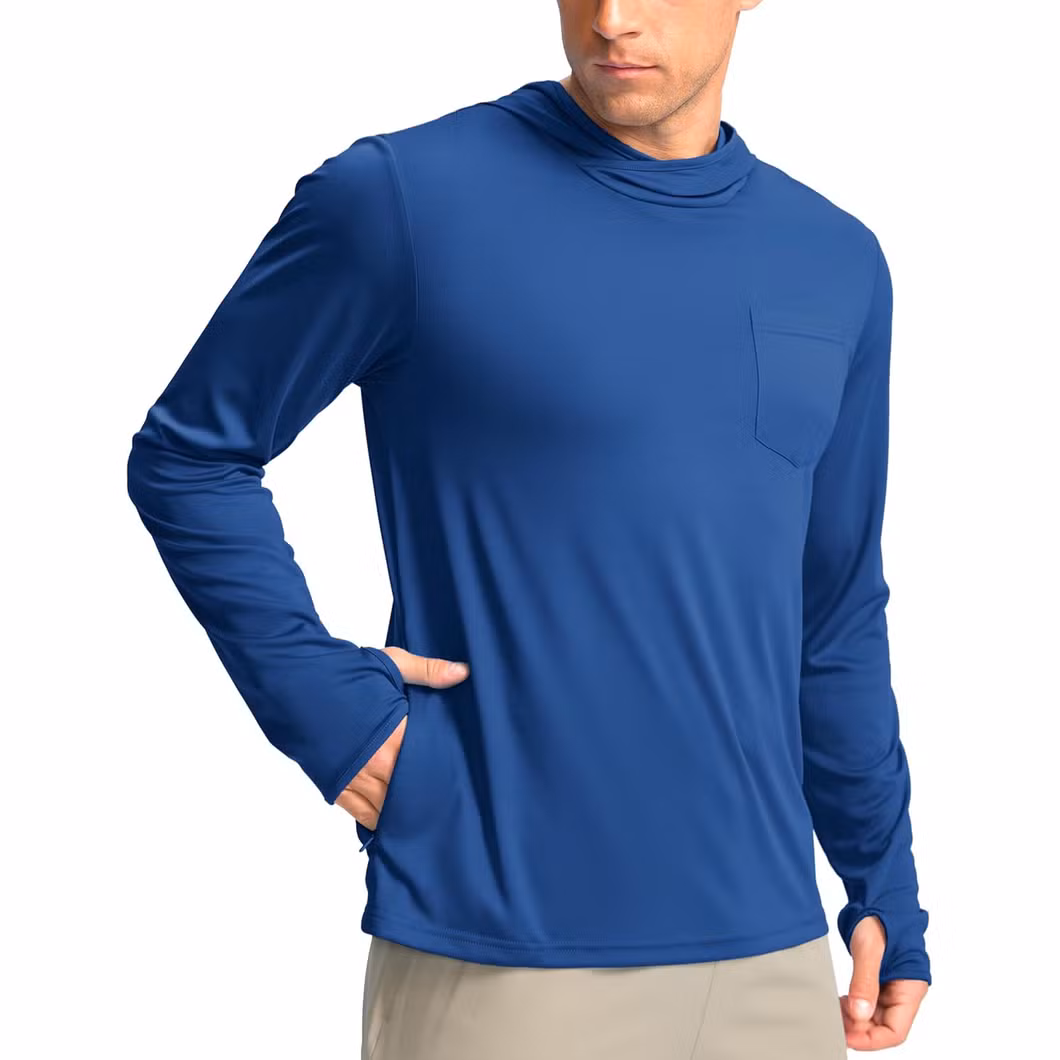 Men′s Sun Protection Upf 50+ Shirts Long Sleeve Running Workout Athletic Gym Shirt UV Swim Fish Rash Guard Hiking